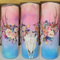 Watercolor Deer Skull Tumbler