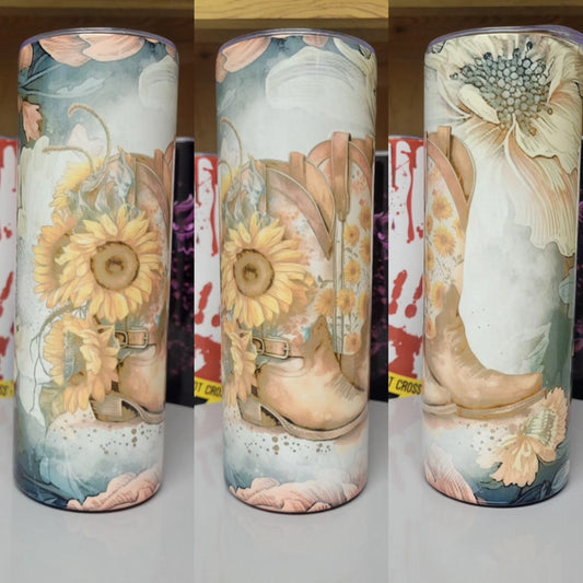 Flower Boots Tumbler
